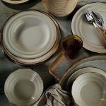 ASIR Porcelánová jídelní souprava krémová a hnědá 18 ks – Zboží Dáma