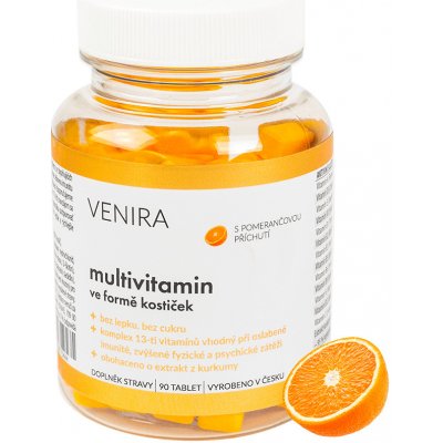 Venira Multivitamin ve formě kostiček pomeranč 90 tablet – Hledejceny.cz