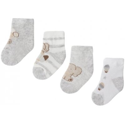 dětské ponožky z bio bavlny 4 páry Slon šedá – Zboží Mobilmania