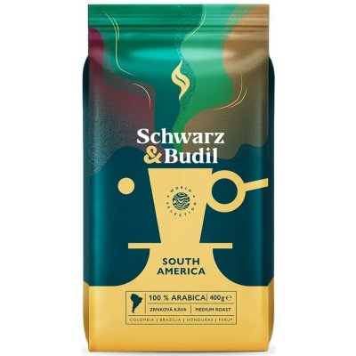 Schwarz & Budil South America 100% Arabica zrnková 0,4 kg – Hledejceny.cz