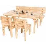 DEOKORK Masivní zahradní sestava z borovice VIKING 1+2+1 (40 mm) 200 cm – Hledejceny.cz