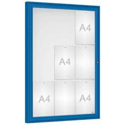 PROCITY Venkovní vitrína Classique, 9 x A4, plexi, modrá – Zboží Živě