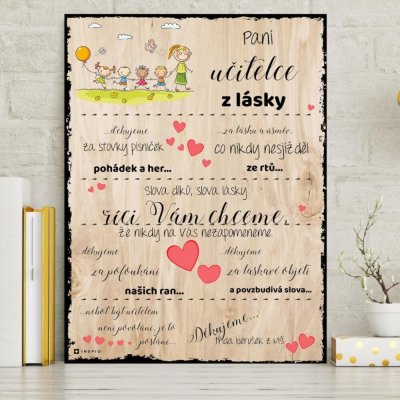 INSPIO Cedulka Dárek pro učitelku - Poděkování učitelce ve školce - tabulka 40x30 pro učitelku – Sleviste.cz