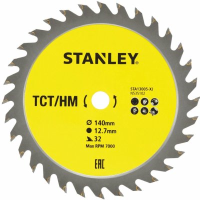 STANLEY TCT/HM pilový kotouč na dřevo 140x12.7mm 32 zubů STA13005