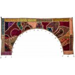 Sanu Babu Závěs nad dveře oblouk, patchwork, Rajastan, ruční výšivka, 190x96cm (6M) – Hledejceny.cz
