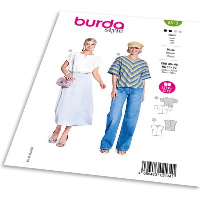 Střih Burda 5673 - Halenka s odhalenými rameny – Sleviste.cz