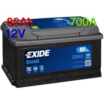 Exide Excell 12V 80Ah 700A EB802