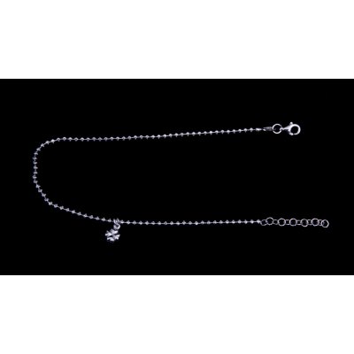 Šperky Nina Stříbrný řetízek na nohu čtyřlístek + kuličky 274 – Hledejceny.cz