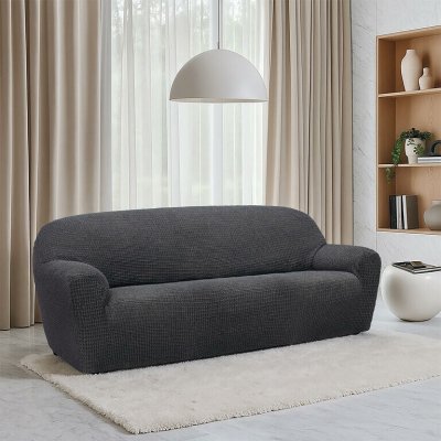 Nueva Textura strečový potah na sedačku - trojkřeslo Rubinia antracitový 180 - 230 cm – Zboží Mobilmania