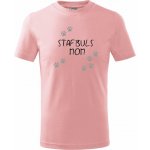 Stafbuls mom Stafordširský bulteriér Reflexní tlapky Tričko dětské bavlněné Růžová
