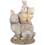 Béžovo hnědá dekorativní figurka králiččí rodinka 27*18*43 cm – Hledejceny.cz
