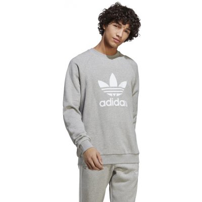 ADIDAS ORIGINALS-TREFOIL CREW-IA4857-medium grey heather Šedá – Zboží Mobilmania