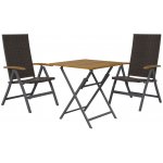 Livarno Home Sada hliníkového zahradního nábytku se sklápěcím stolem Valencia, 3dílná, hnědá – Zboží Mobilmania