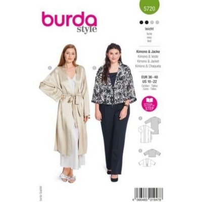 Střih Burda na dámské kimono a kabátek 5720 – Zboží Dáma