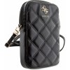 Baterie pro bezdrátové telefony Guess PU Quilted 4G Metal Logo Walltet Phone Bag Zipper Black