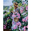 Malování podle čísla zuty Žena v klobouku u květin 40 x 50 cm vypnuté plátno na rám