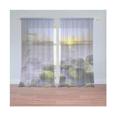 Sablio Záclony Kameny v jezeře: 2ks 150x250cm – Hledejceny.cz