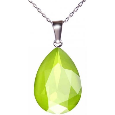 Swarovski Elements Pear rhodiovaný (přívěsek + řetízek) zelená slzička, kapka 54035.3 Lime zelená – Zboží Mobilmania