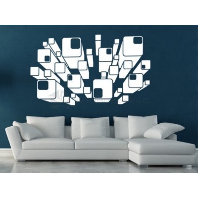 dekorace-steny.cz 093 - Samolepky na zeď - 3D kostky - 60 x 100 cm – Zboží Mobilmania