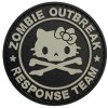 Nášivka WARAGOD Zombie Outbreak Kitty PVC nášivka, černo šedá