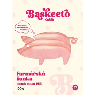 Baskeeto Farmářská šunka 98% masa 100 g – Sleviste.cz