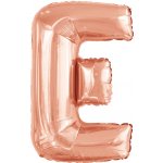 Amscan Písmeno E růžovo zlaté foliový balónek 86 cm