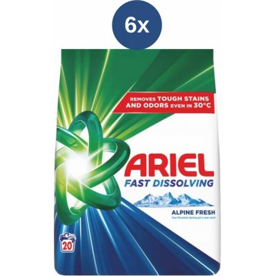 Ariel prací prášek Mountain Spring 6 x 1,1 kg 20 PD – Hledejceny.cz