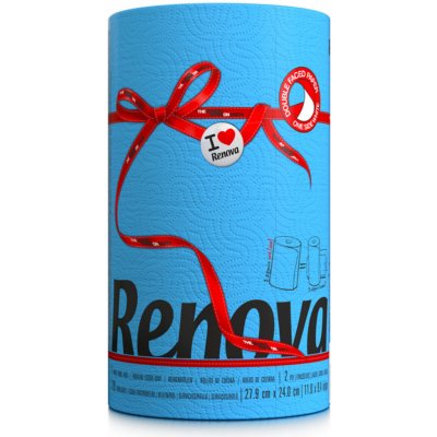 RENOVA Papírové kuchyňské utěrky modré 2vrstvé, 1 role – Zboží Dáma