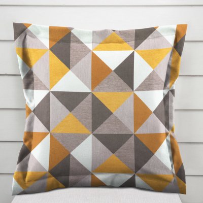Biante Sametový s lemem Tamara TMR-020 Žluto-šedobéžové trojúhelníky 50 x 60 cm – Hledejceny.cz