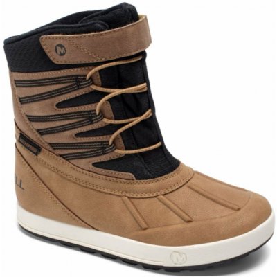 Merrell SNOW BANK 5.0 WP dětské zimní boty hnědá – Zboží Mobilmania