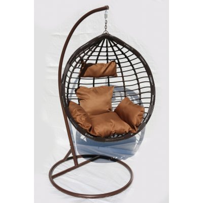 TRENDIE Závěsné křeslo 04 hnědé s hnědou poduškou – Zboží Dáma