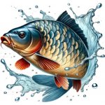 Vinylová samolepka - kapr II (8,0 cm) – Zbozi.Blesk.cz