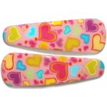 sponky do vlasů potažené plastem s potiskem srdíčkami 2 ks světle růžová – Zboží Dáma