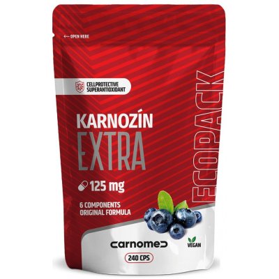 CarnoMed Karnozín EXTRA 125 mg ECOPACK 240 kapslí – Hledejceny.cz