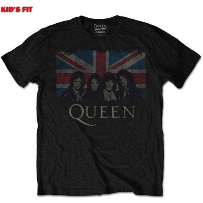 Queen tričko Vintage Union Jack Black – Zboží Dáma