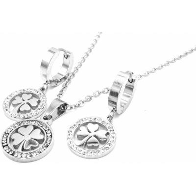 Steel Jewelry souprava ČTYŘLÍSTEK Chirurgická ocel SET231202 – Zboží Dáma