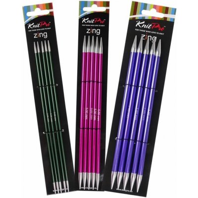 KnitPro ponožkové jehlice Zing 20cm - 3,5mm – Sleviste.cz