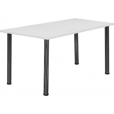 CRTR 160 Jídelní stůl 1600 x 800 mm, deska bílá / nohy černé RAL9005 – Zboží Mobilmania