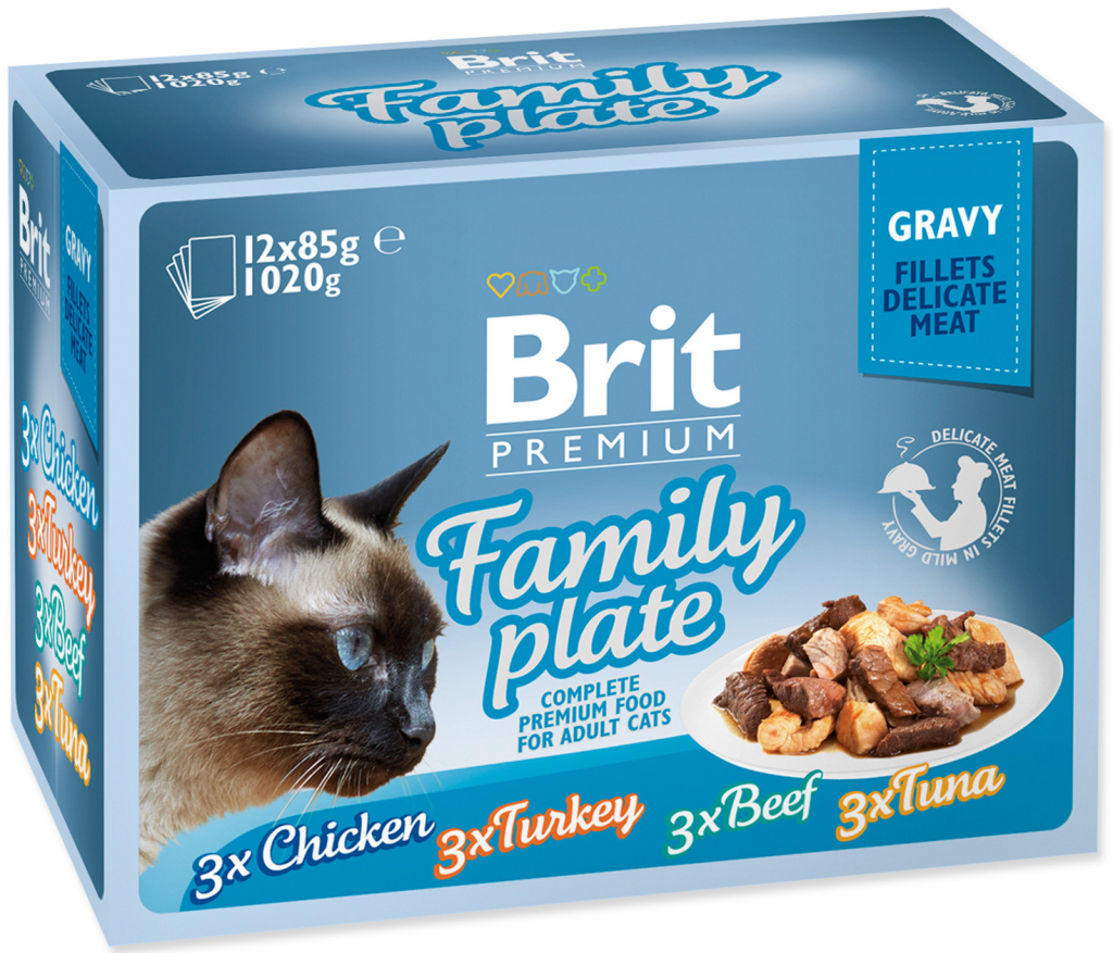 Brit Premium Cat Delicate Fillets in Gravy Family Plate 1020 g