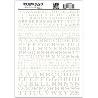 Woodland Scenics propisot písmena Roman R.R. bílá MG702 – Sleviste.cz