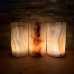 Svícen z aragonitu na čajovou svíčku - válec 13 cm Varianta: Jemný vzor – Zboží Dáma