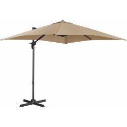 Uniprodo Boční slunečník UNI_UMBRELLA_2SQ250TA, čtvercový, otočný, 250 x 250 cm -, světlehnědý