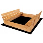 ELIS DESigN Pískoviště dřevěné s krytem/lavičkami předvrtané impregnované premium varianta: impregnované – Zboží Dáma