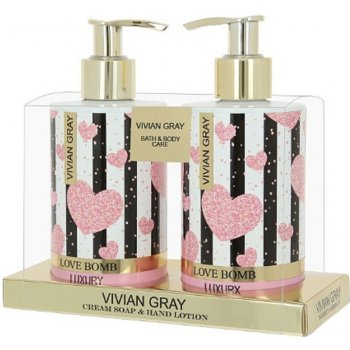 Vivian Gray Love Bomb luxusní tekuté mýdlo 250 ml + mléko na ruce 250 ml dárková sada