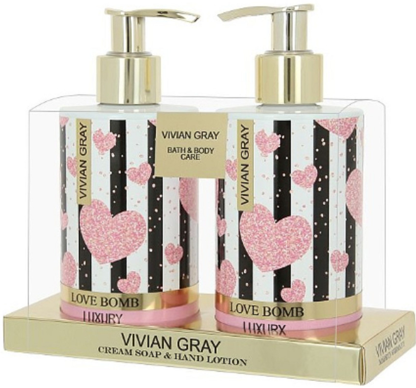 Vivian Gray Love Bomb luxusní tekuté mýdlo 250 ml + mléko na ruce 250 ml dárková sada