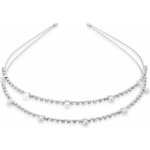 Troli Elegantní dvojitá čelenka do vlasů s krystaly – Zboží Dáma