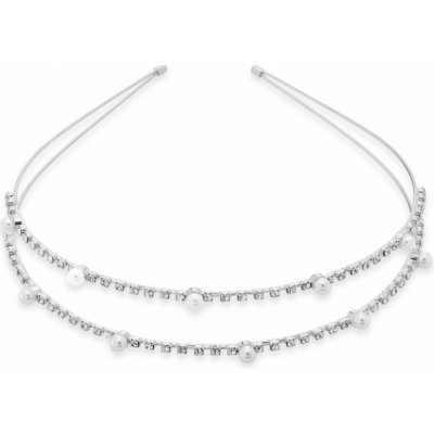 Troli Elegantní dvojitá čelenka do vlasů s krystaly – Zboží Dáma