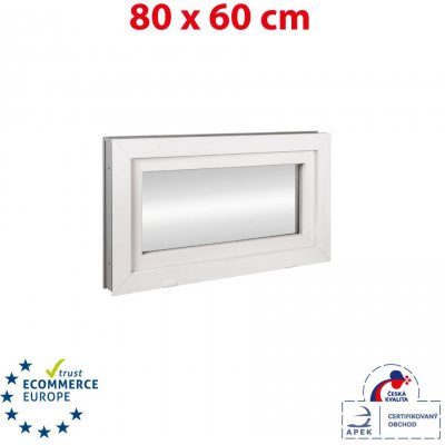 OKNA HNED Plastové okno 80x60 cm (800x600 mm) bílé sklopné – Hledejceny.cz