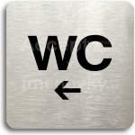ACCEPT Piktogram WC vlevo - stříbrná tabulka - černý tisk bez rámečku – Sleviste.cz