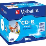 Verbatim CD-R 700MB 52x, printable, jewel, 10ks (43325)